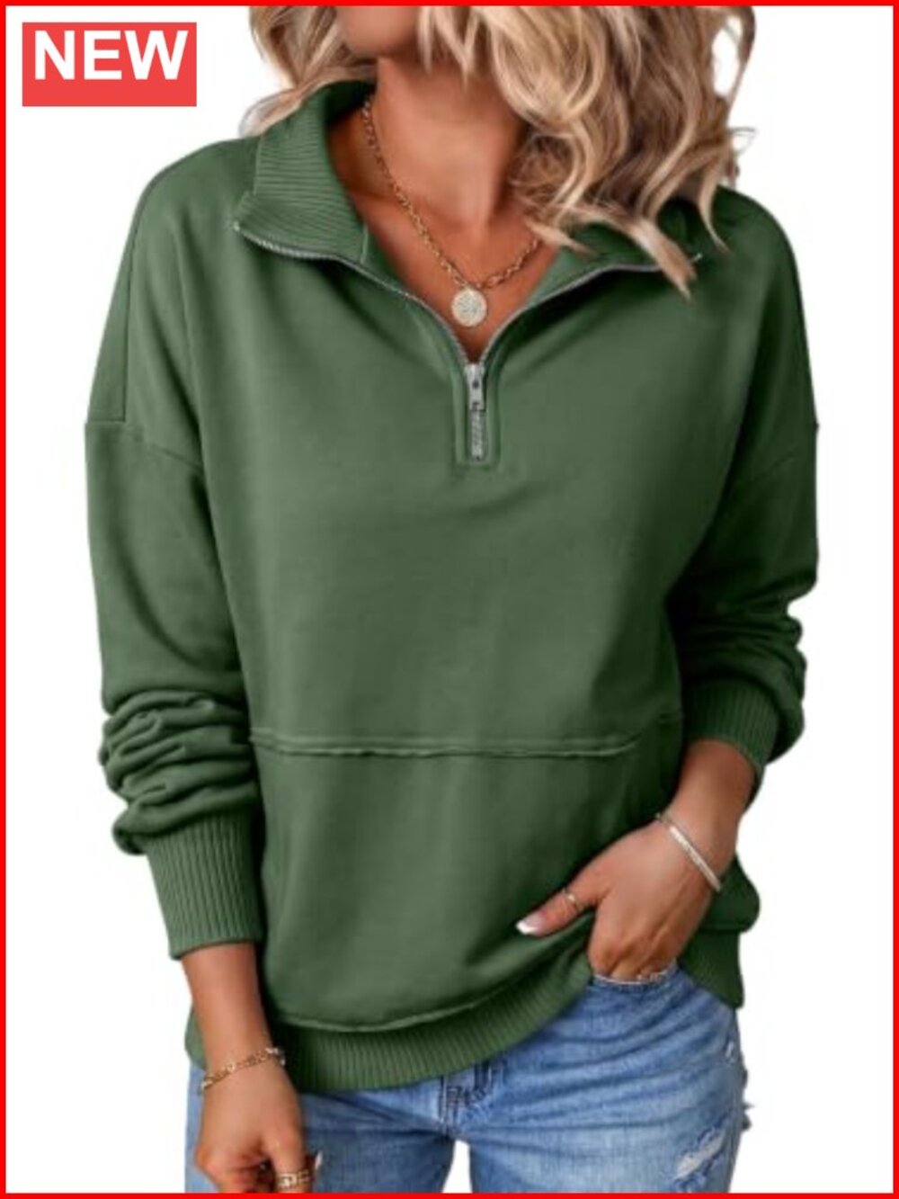 Women's Half Zip Sweatshirt 1/4 Zip Pullover Long Sleeve